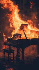 Piano Burning from Within