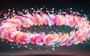 Vibrant swirling abstract ring
