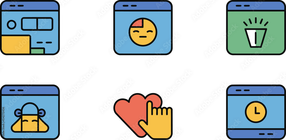 Poster ui ux design elements vector set for website and mobile app development user interface design icons 
