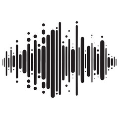 Sound Wave Vector Illustration of Audio Frequency with Rounded Segments