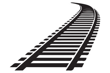 Railroad Tracks Illustration Perspective View Transportation and Travel Infrastructure