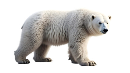 Polar Bear Standing Isolated on White Background PNG