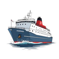 Obraz premium cruise ship isolated on white