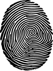 Fototapeta premium Digital touch scan identification of electronic sensor authentication. Biometric access control. Security system