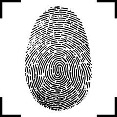 Scan fingerprint icon isolated sign symbol. 