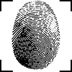 Scan fingerprint icon isolated sign symbol. 