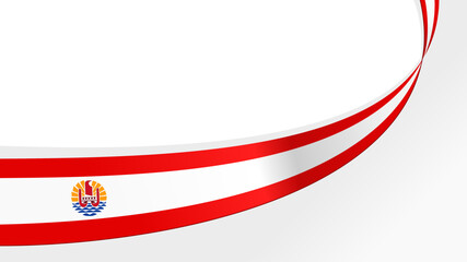 Flag of French Polynesia ribbon, waving flag