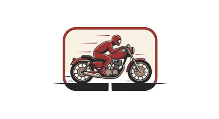 Obraz premium Vector SVG Illustration of a Motorcyclist in Red Modern Design