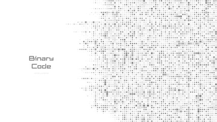 Binary code background. Background of binary code with digits 1 and 0. Digital binary data and streaming digital code. Coding Software Programming code technology background. Vector illustration.