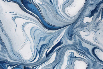 Obraz premium Abstract blue and white swirls resembling fluid marble texture for modern design