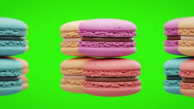 macaroon on green background