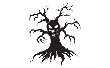 Obraz premium halloween vector illustration of a tribal tattoo