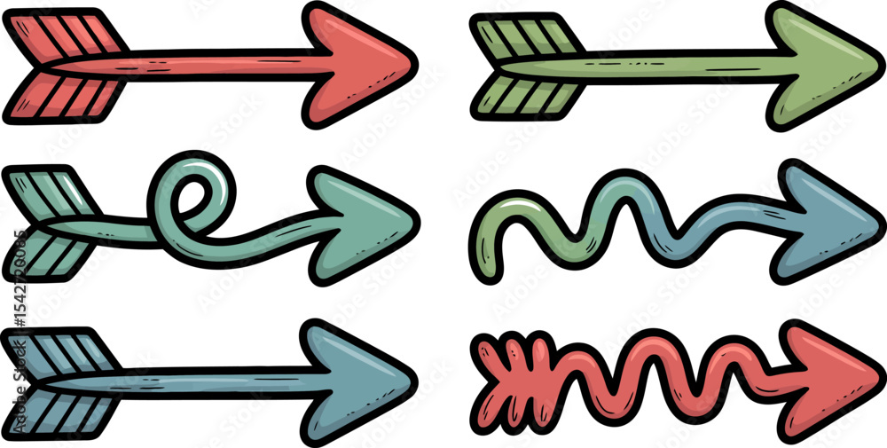 Aufkleber a colorful collection of 3d arrow design elements and web icons