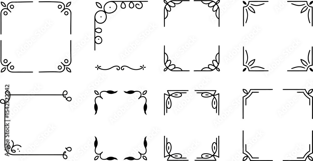 Poster vector decorative frames borders design elements for invitations and cards vintage style set collect