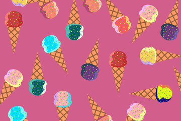 ice cream seamless pattern