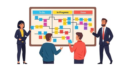 Project Management with Kanban Board and Business Team