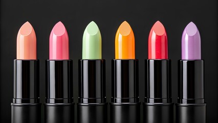 Colorful lipsticks beauty product makeup cosmetics fashion lip care style trend