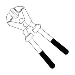Illustration of bolt cutters a tool for cutting bolts and metal