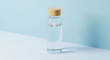Glass Water Bottle with Wood Lid