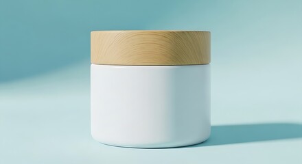 White Jar with Wood Lid