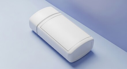 White Container with Blank Label on Blue Surface