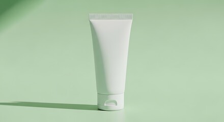 Cosmetic Tube on Light Green Background