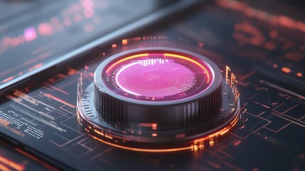 A booster with a futuristic orblike design surrounded by holographic signals
