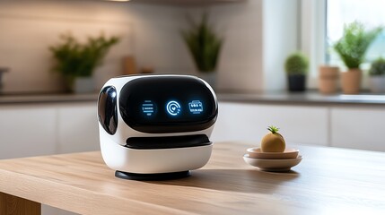 A futuristic booster mounted on a robotic assistant in a smart home