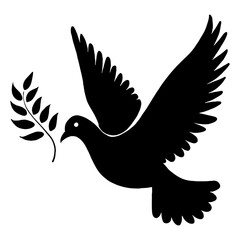 A symbolic Christian logo featuring a cross, a dove, and an open Bible. The dove rises like a flame from the scriptures, representing the Holy Spirit and the light of God’s word. This minimalist black