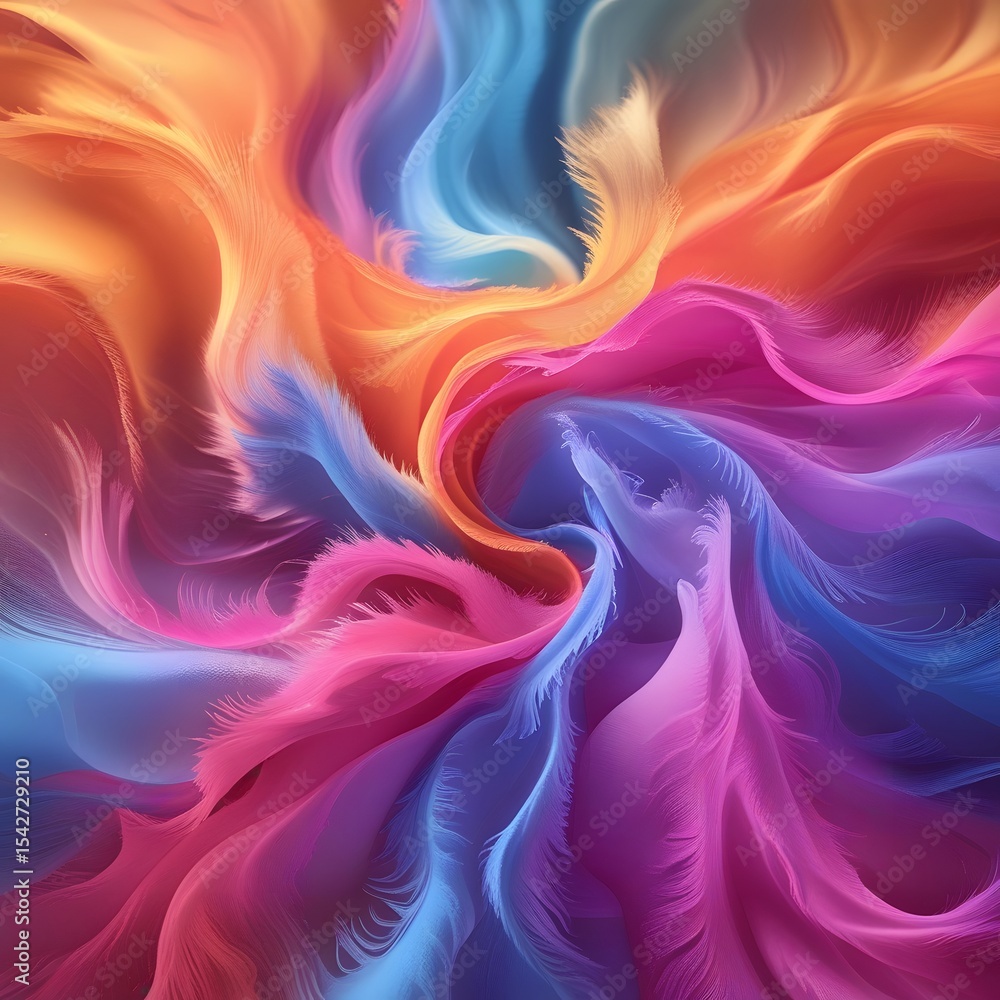 Aufkleber the abstract background features vibrant rainbow swirls, blending seamlessly to create a kaleidoscop