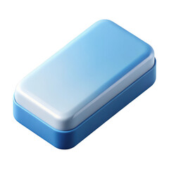 3d render of a blue rectangular tin box isolated on transparent background