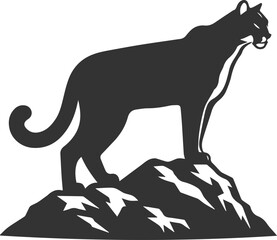Black cougar vector