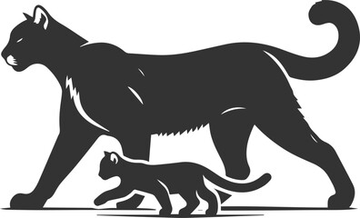 Black cougar vector