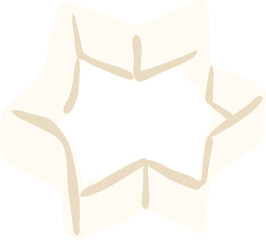 Star Cookie Cutter Illustration, Cute Baking Tool Clipart, Kawaii Kitchen Utensil Graphic

