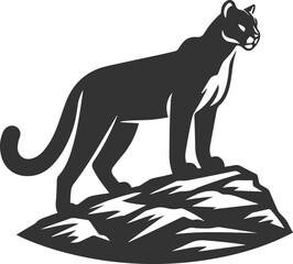 Black cougar vector