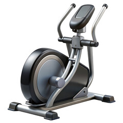 3d elliptical cross trainer machine realistic gym equipment render isolated on transparent background