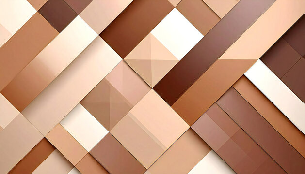 茶色の幾何学模様のイラスト。3D。立体的なブロックスタイル。Brown geometric illustration. 3D. Three-dimensional block style.