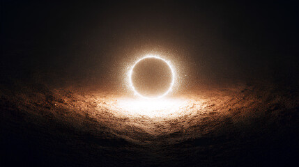 Luminous Orb Pulsing in Grainy Space