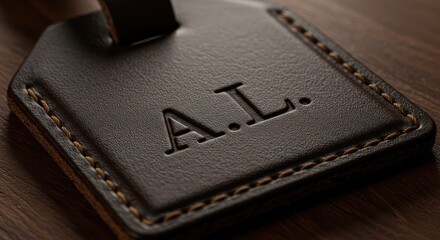 Personalized Leather Luggage Tag Elegant Monogrammed Travel Accessory