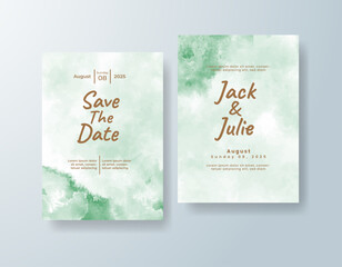 Wedding invitation with abstract splash watercolor