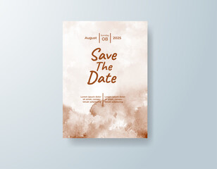 Wedding invitation with abstract splash watercolor