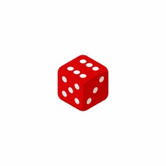 red dice on white background