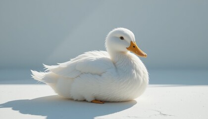 white swan in the snow