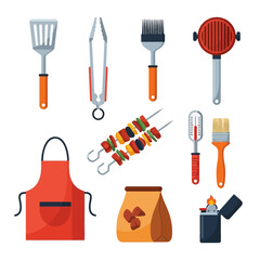 Barbecue Essentials: Flat Vector Illustration