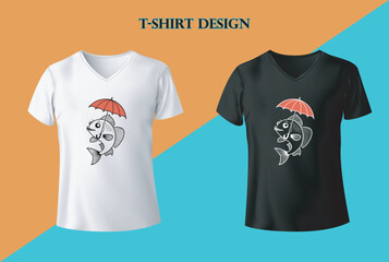 Creative Fish T Shirt Design Vector