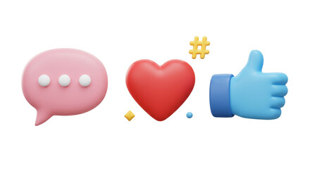 Social Media Icons: Like, Comment, Share