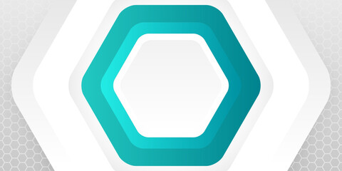 gray background with white and green rounded hexagon shapes. simple and modern vector design