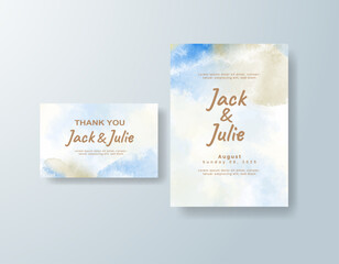 Watercolor wedding invitation card