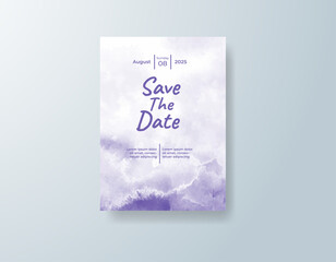 Watercolor wedding invitation card