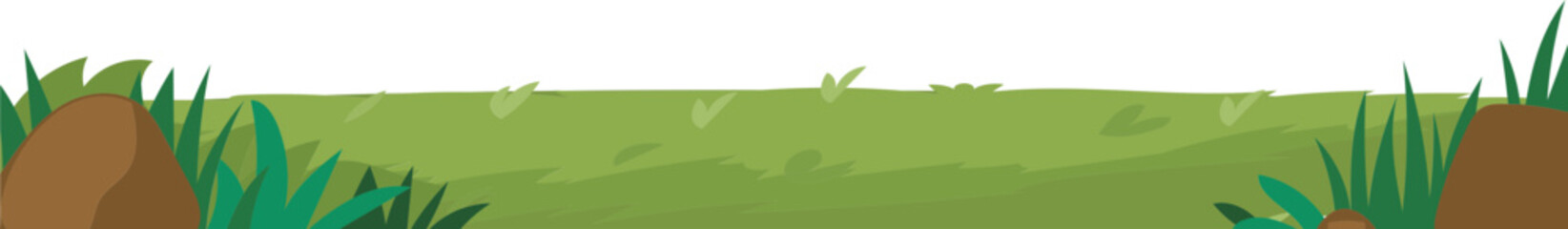 Fresh Lawn Divider vector border for nature, spring, landscape, and garden decoration